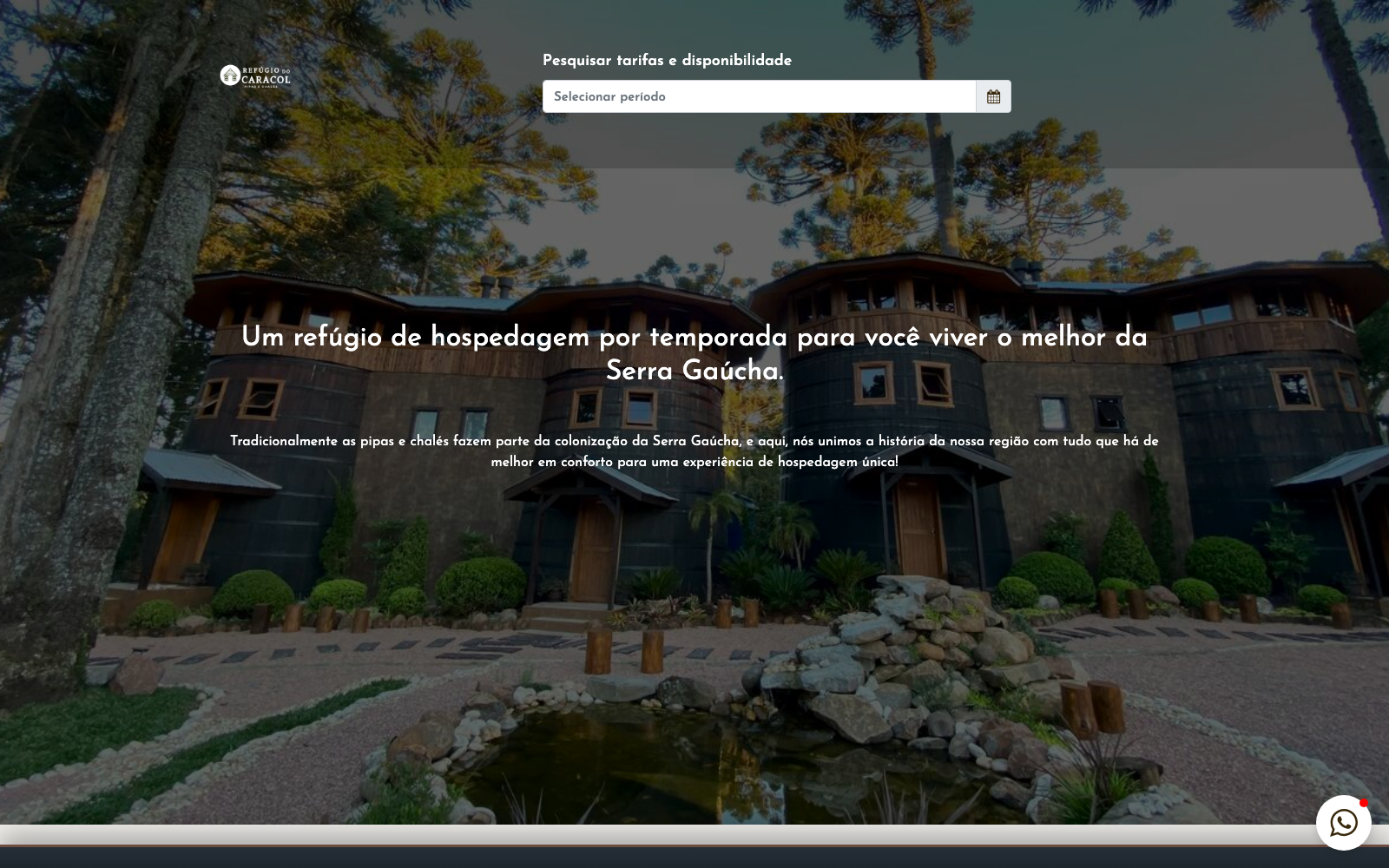 Screenshot do site Refúgio do Caracol